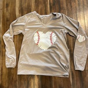 Gray Baseball Heart Tee